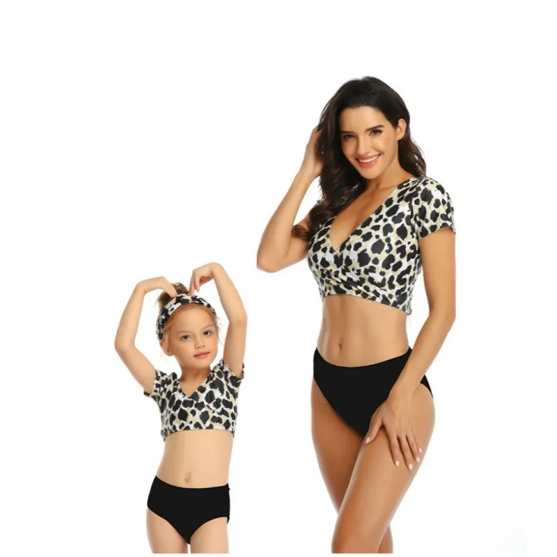 Купальник Mommy and Me для мамы и дочки купальник с цветочным принтом двойной лист