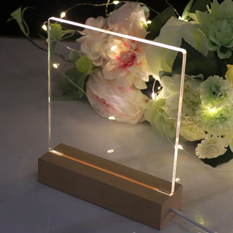 

18x15cm Customized Logo Photo Text Night Lamp 3D Acrylic Bedside Lamp Warm White LED Table Desk Night Lamp Personalized Gift
