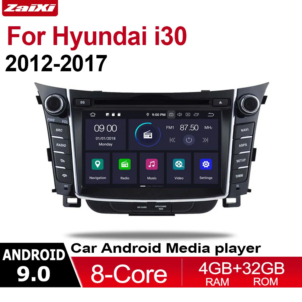 ZaiXi 4 ГБ android 9 0 автомобильный dvd плеер для Hyundai i30 2012 ~ 2017 Мультимедиа GPS навигация
