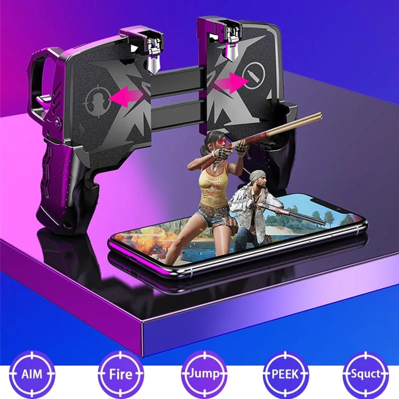 New PUBG Mobile Game Controller Gamepad Trigger Aim Button L1 R1 Shooter Joystick For IPhone Android Phone Pad Accesorios | Электроника