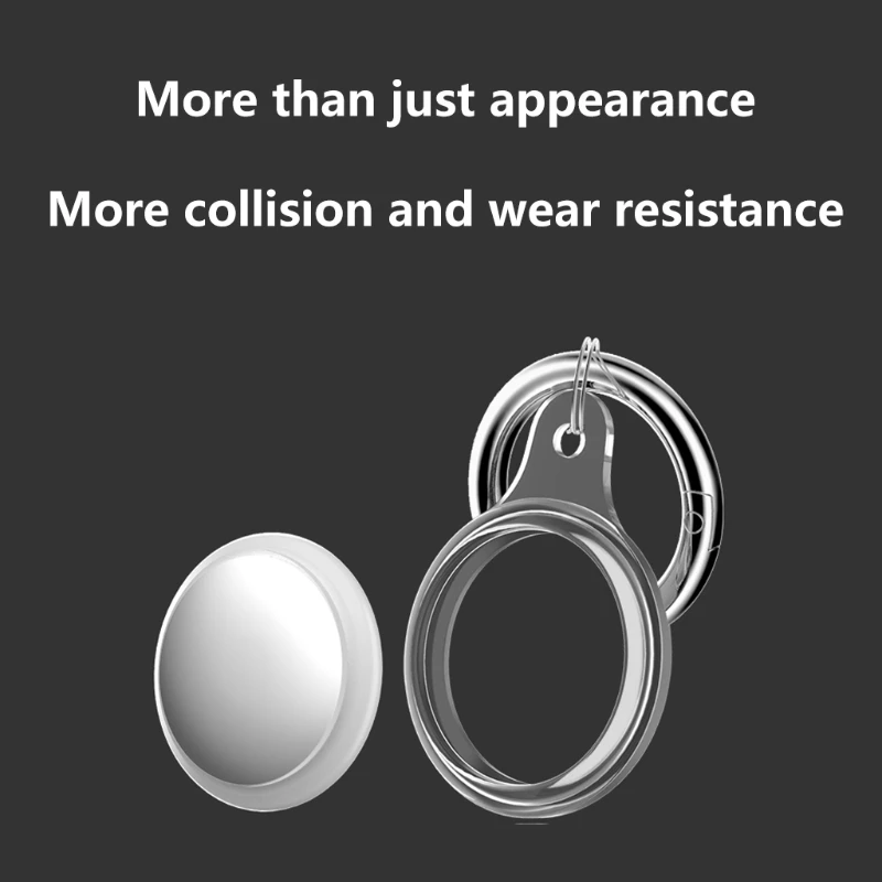 

Transparent TPU Case Sleeve Case for Airtags Cover Anti-Scratches Anti-lost Sleeve with Key Ring Shockproof Anti-Fall