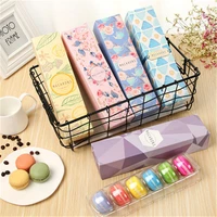10pcs color macaron gift box transparent skin packing cookie chocolate candy boxes xmas newyear wedding party dessert shop decor
