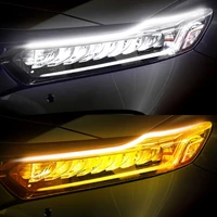 2x newest start scan led cars drl daytime running lights auto flowing turn signal guide strip lamp car styling accessories