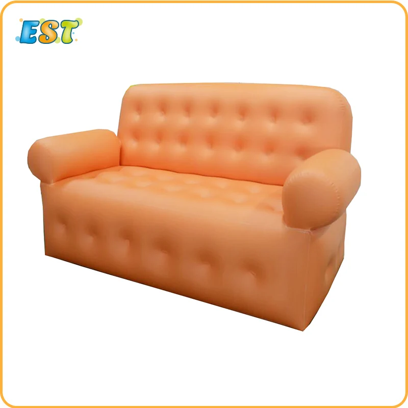 Большой надувной садовый диван-лежак с двухместной надувной кроватью, многофункциональный диван для кемпинга, надувной матрас, мебель для отдыха на открытом воздухе, оранжевый.