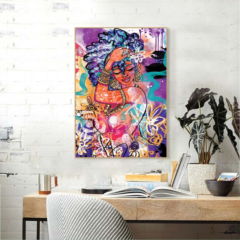 

Painted Sexy Woman Canvas Painting Nordic Graffiti Wall Art Personality Creative Posters and Prints Suitable For Room Home Decor