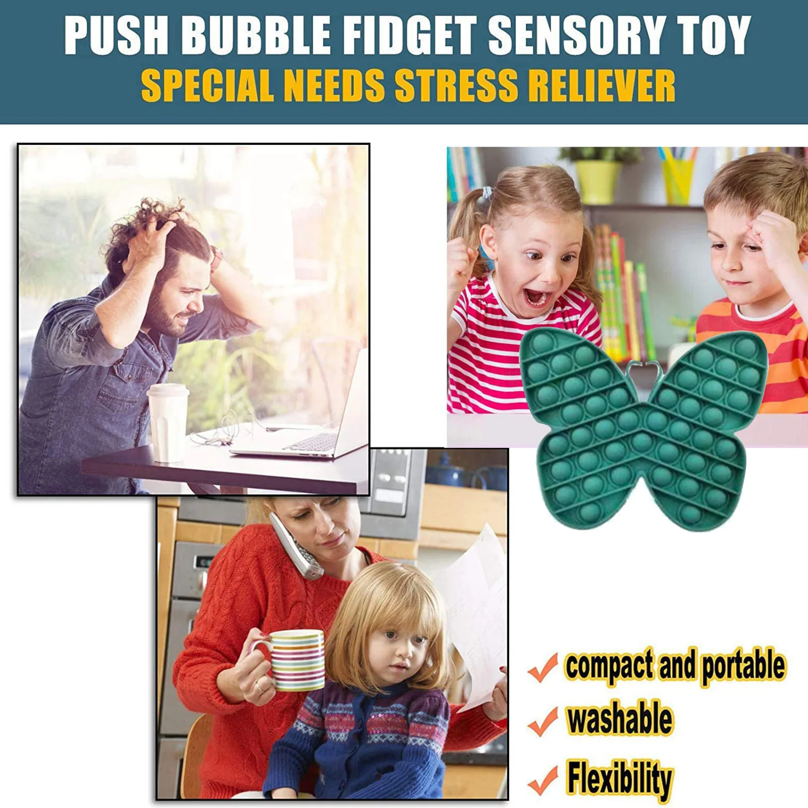 

NEW Fidget Toys Antistress Decompression Sensory Toy Set Stress Relief Simple Dimple Hand Toy for Children Kids Adults Gifts