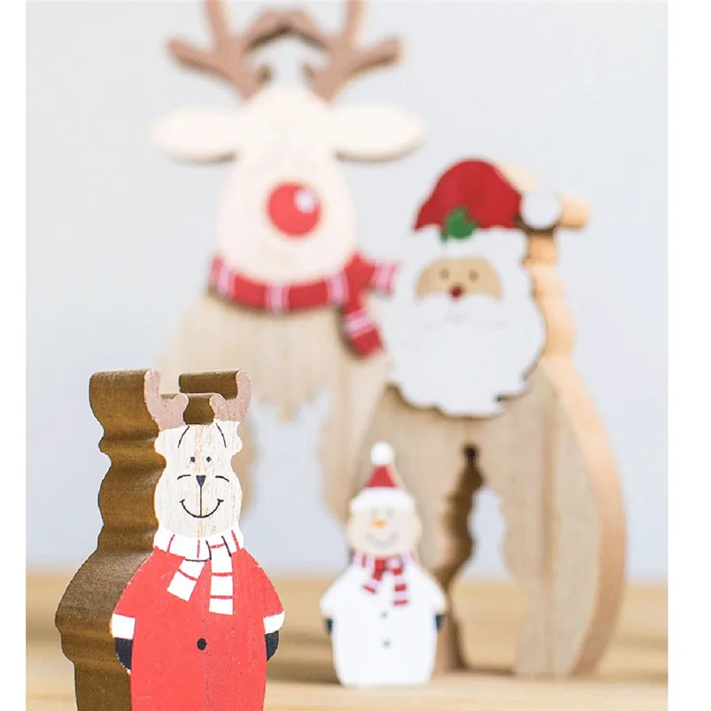 

Mini Christmas Decorations For Home Wooden Desktop Ornaments Merry Christmas Party Decor New Year Gift Navidad 30OCT8