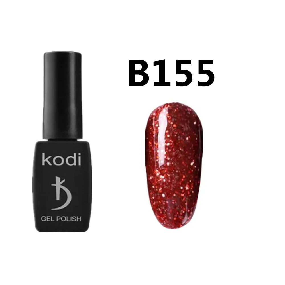 B155 KODI гель 12 мл гель для ногтей с блестками лак Профессиональный голографический красный УФ светодиодный гель для ногтей замачиваемый стойкий лак для ногтей - Цвет: B155