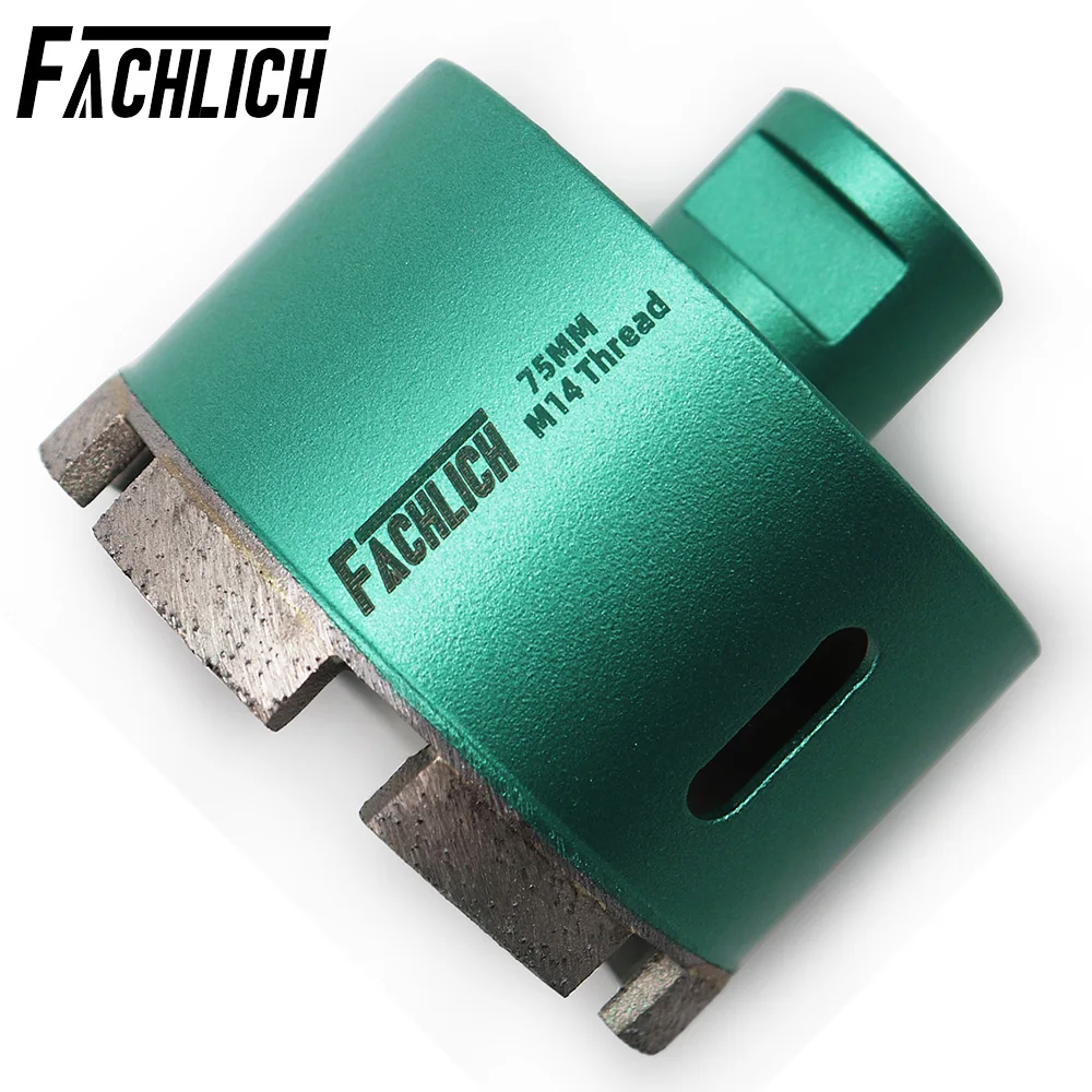 FACHLICH 1pc Welded Diamond Cutter Drilling Core Bits For Drilling Marble Granite Drill Bits Hole Saw M14 thread Wet Dia 75mm