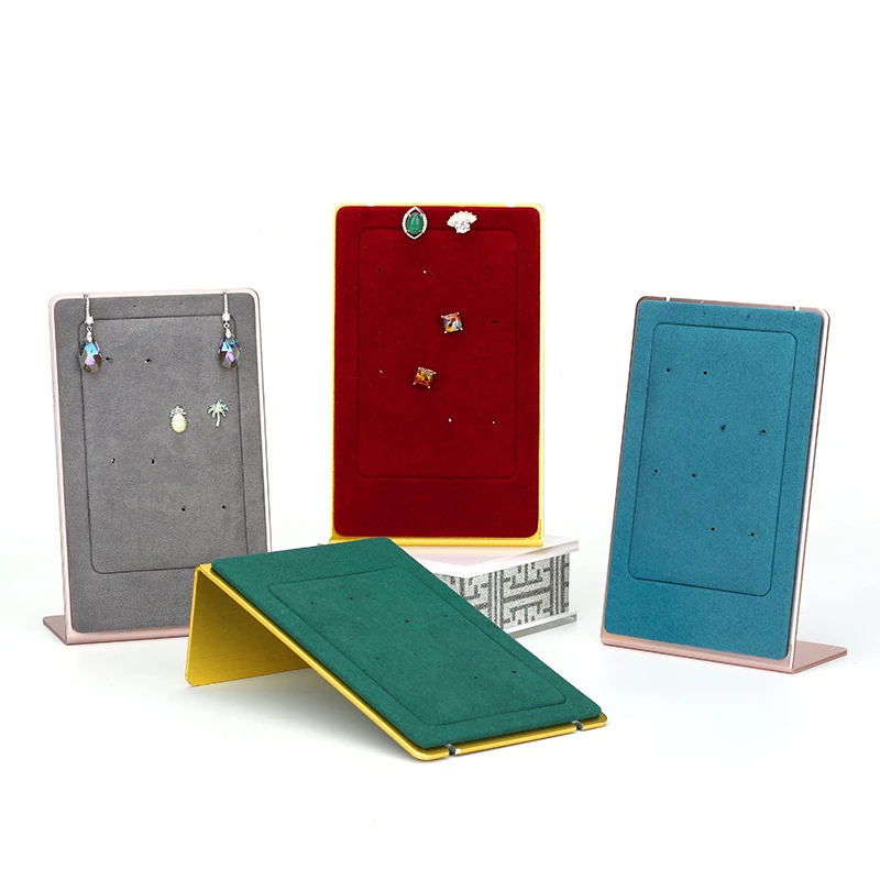 New Gray Eight-hole Metal Plate Microfiber Leather Earrings Pendant Jewelry Display Stand Multifunctional Environmental For Gift