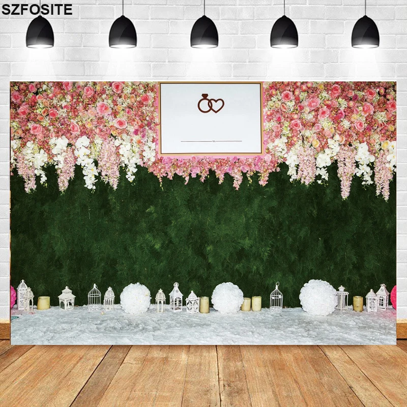 

Beautiful Meadow Sweethearts Flower Wall Photography Background Photo Studio Shoot Wedding Pictures Decorated Kid Vinyl Backdrop