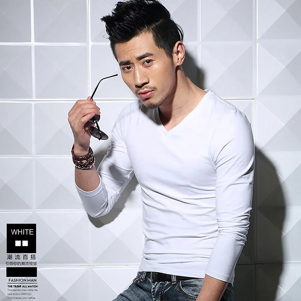 Мужская футболка с длинным рукавом MRMT осенняя облегающая хлопковая рубашка