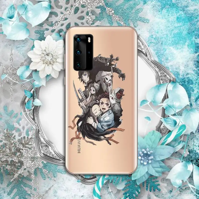 

Anime Demon Slayer Cartoons Phone Case Transparent for Huawei P honor 8 10i 20 30 40 smart 2019