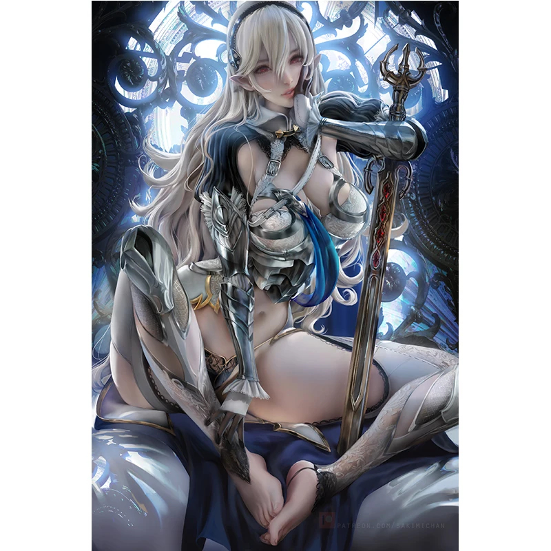 

Silver Haired Girl Kamui Canvas Paintings Custom Fire Emblem Game Lover Posters and Prints Wall Art Pictures for Bedroom Decor