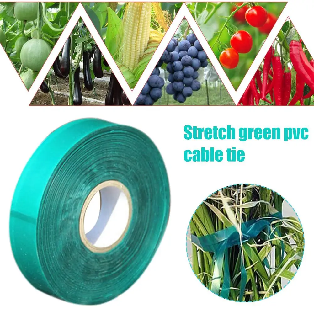 

12mm Wide Green Gardening Vine Pvc Cable Tie Tied Plants Cable Tie Lines Plant Brackets Parts Bonsai Flower Grape Rattan Support