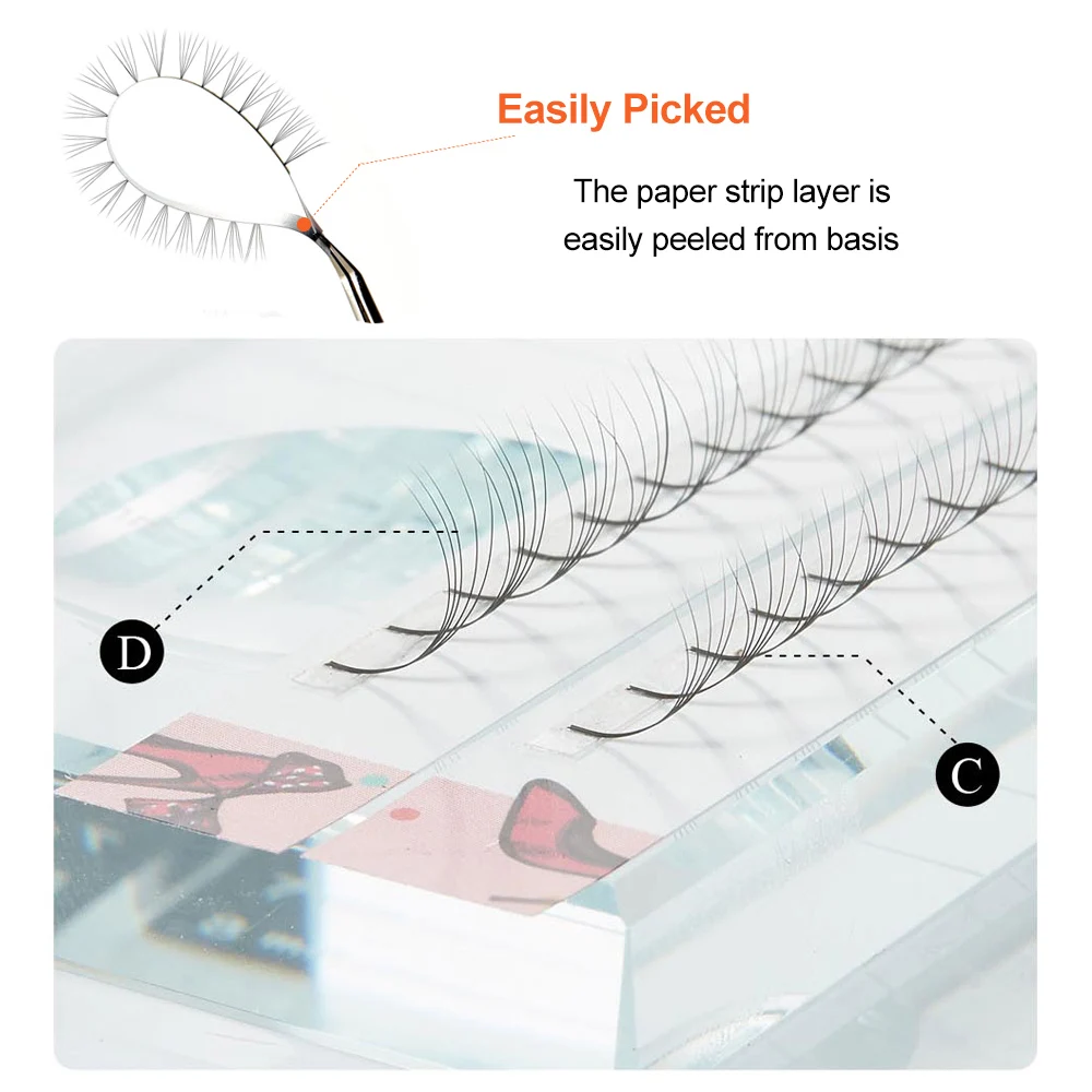 Готовые Объемные Накладные ресницы Yelix 3D 6D из искусственной норки накладные C/D