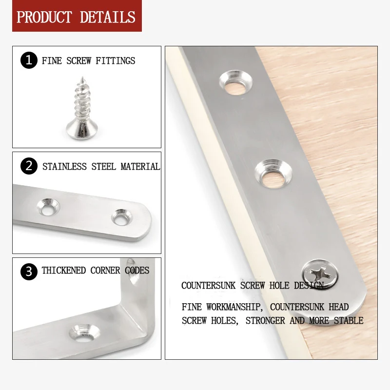 Высокое качество нержавеющая сталь l образный угловой код правая угловая скобка