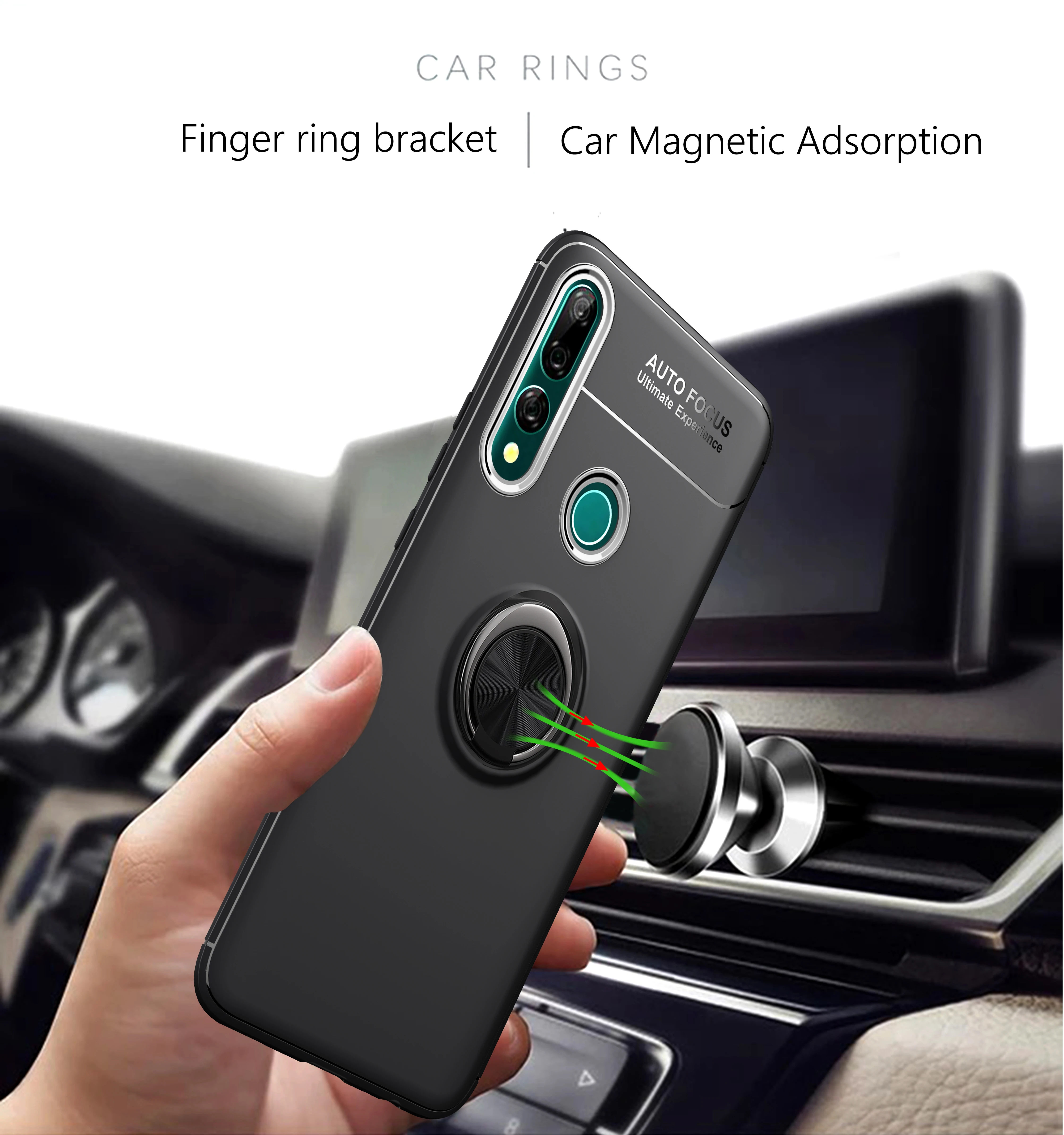 For Huawei Honor 9X 9i 9A 9S 9C 8A 8C 8S 8X Max 7X 7C Case Magnetic Car Ring Soft Silicone Phone Cover 8 9 10 10X Lite 10i Cases