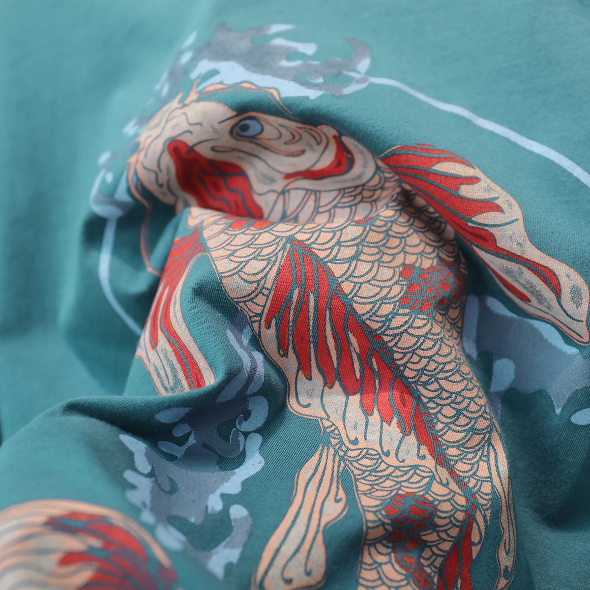 

Fish Overdyed Print T Shirt Women 2021 Summer Short Sleeve O Neck Cotton Tee Shirt Boho Vintage Casual Oversize Tops Blusas