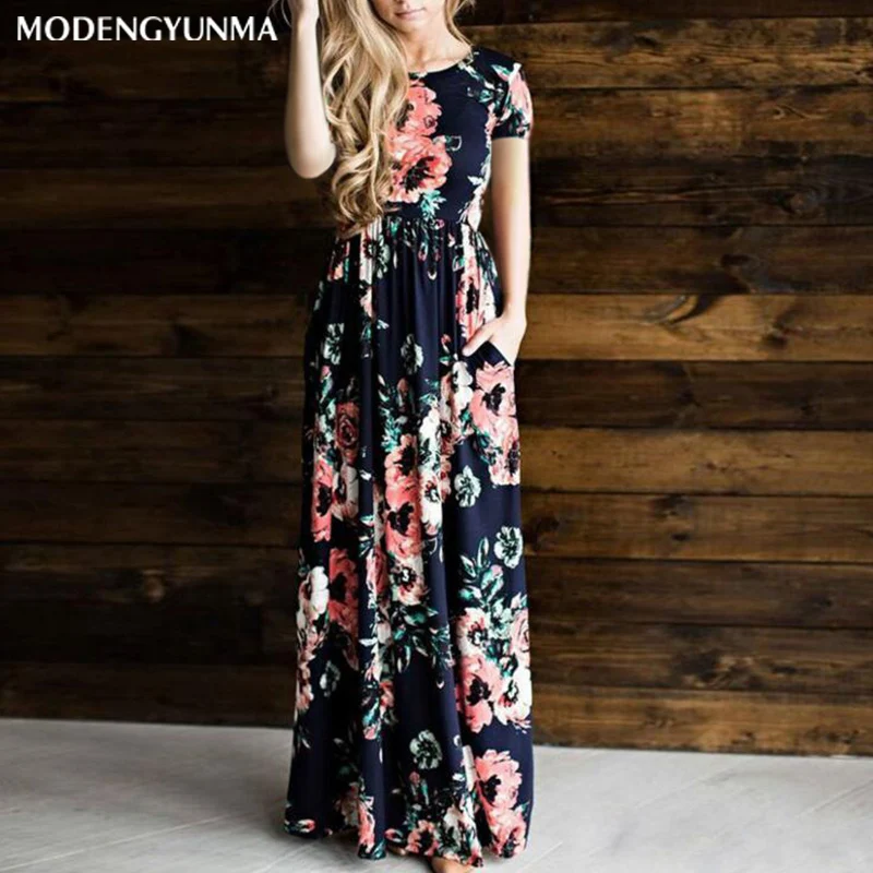 Женское летнее длинное платье с цветочным принтом размеры до XXXL | Мать и ребенок