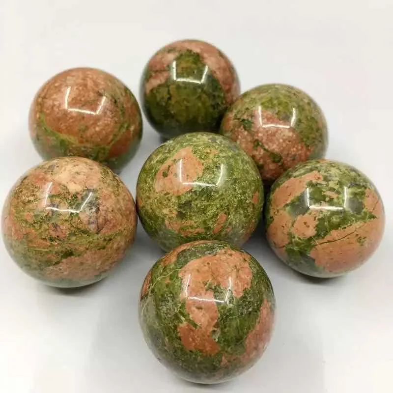 

MOKAGY 30mm -40mm Natural Green Allochite Quartz Crystal Sphere 1pc