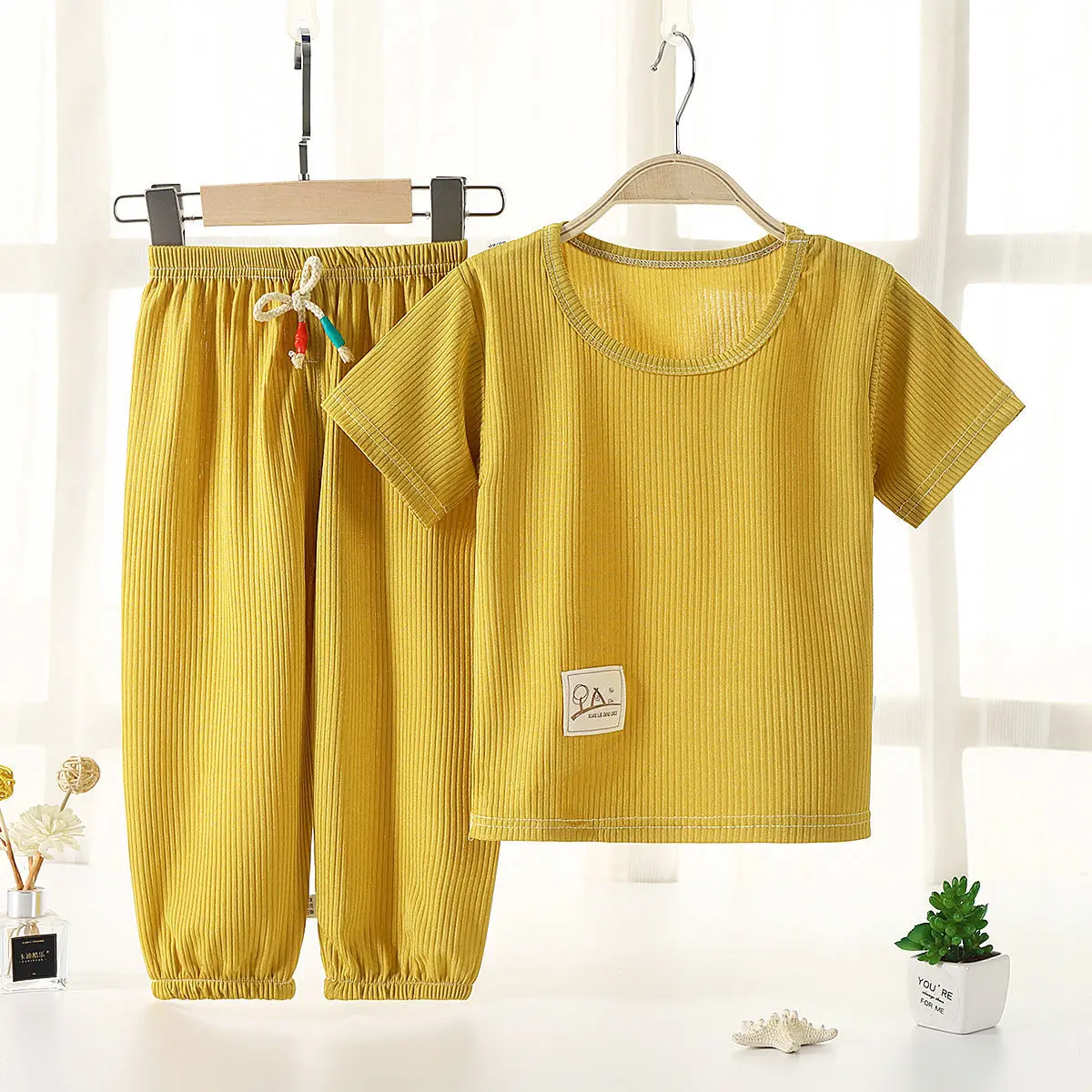 Комплект летней детской противомоскитные штаны костюм с футболкой для мальчиков