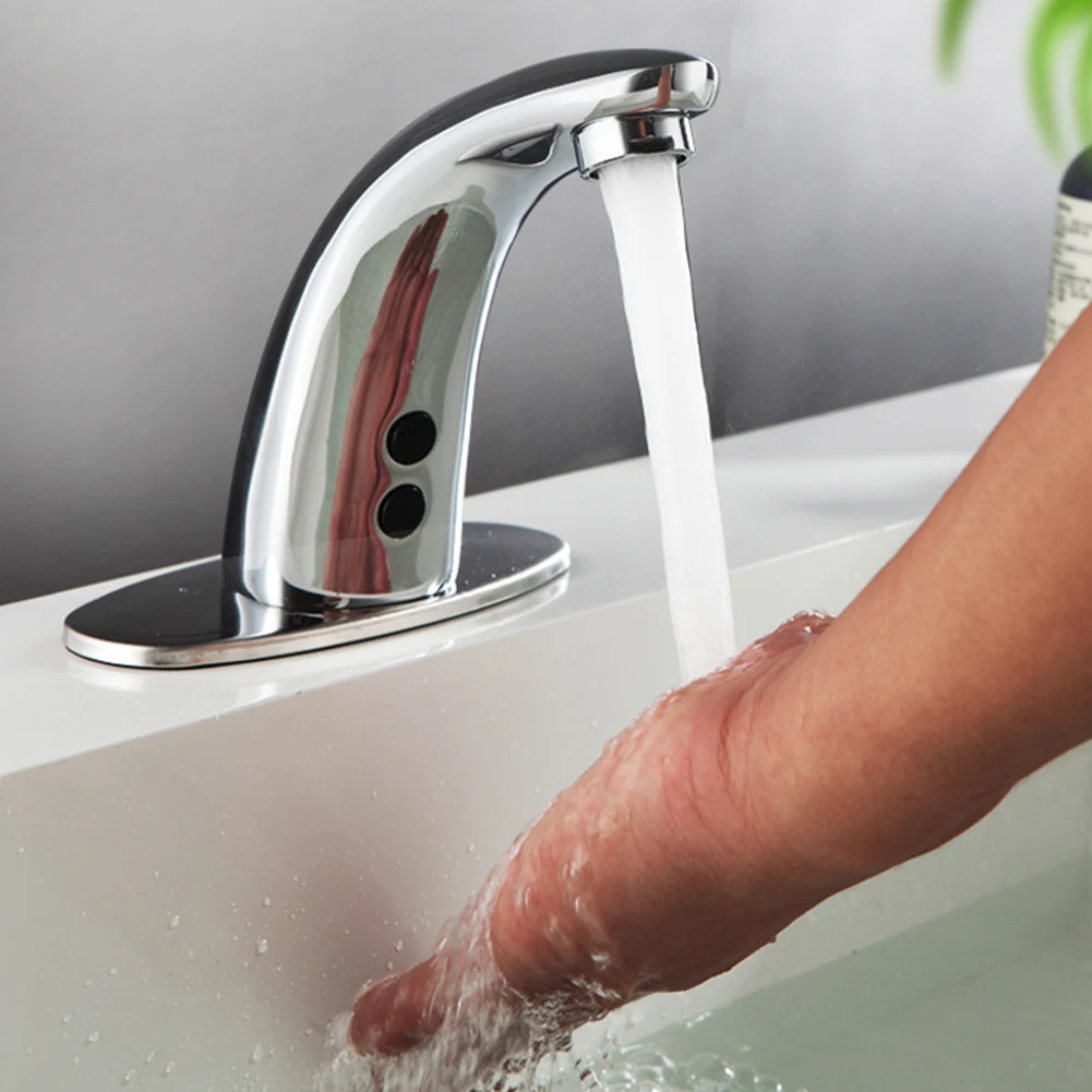 

Sensor Faucet Cold Water Splash Proof Inductive Tap Automatic Infrared Battery Power Home Copper Basin Touch Free Sink Bathroom