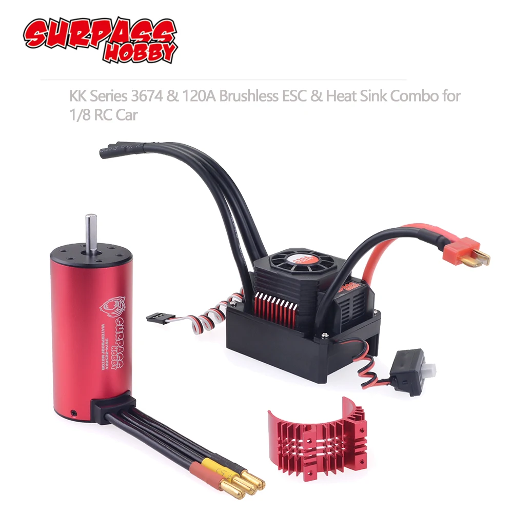 SURPASS HOBBY KK водонепроницаемый 3674 5 0 мм бесщеточный двигатель 1/10 кв 1/8 с 120A ESC для RC