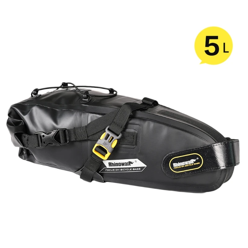 

Rhinowalk 5L Bike Waterproof Bicycle Saddle Bag Reflective Large Capacity Foldable Tail Rear Bag Cycling MTB Trunk Pannier