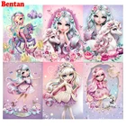 Алмазная 5D картина сделай сам, мультяшная Милая принцесса, единорог, полноразмернаякруглая Алмазная вышивка, домашний декор, мозаика, подарок для детей