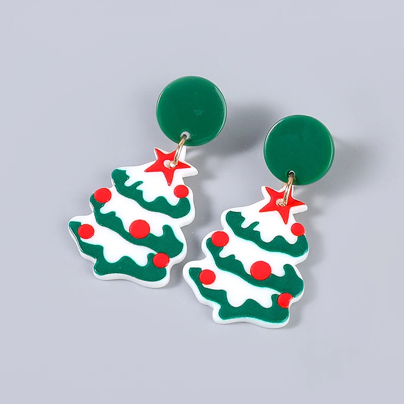 

Рождественская бижутерия, Женские Висячие серьги для женщин, серьги-капли в виде рождественской елки, Женские Ювелирные изделия для вечери...