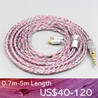 LN007592 16-жильный серебристый OCC OFC смешанный плетеный кабель для наушников Sennheiser IE400 IE500 Pro