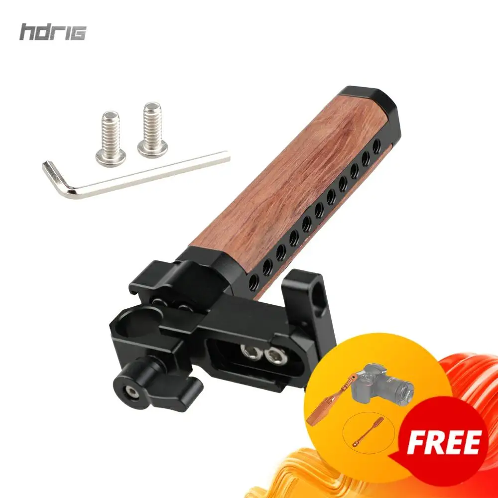 HDRIG клетка для камеры с верхней ручкой деревянная ручка 15 мм стержневым зажимом