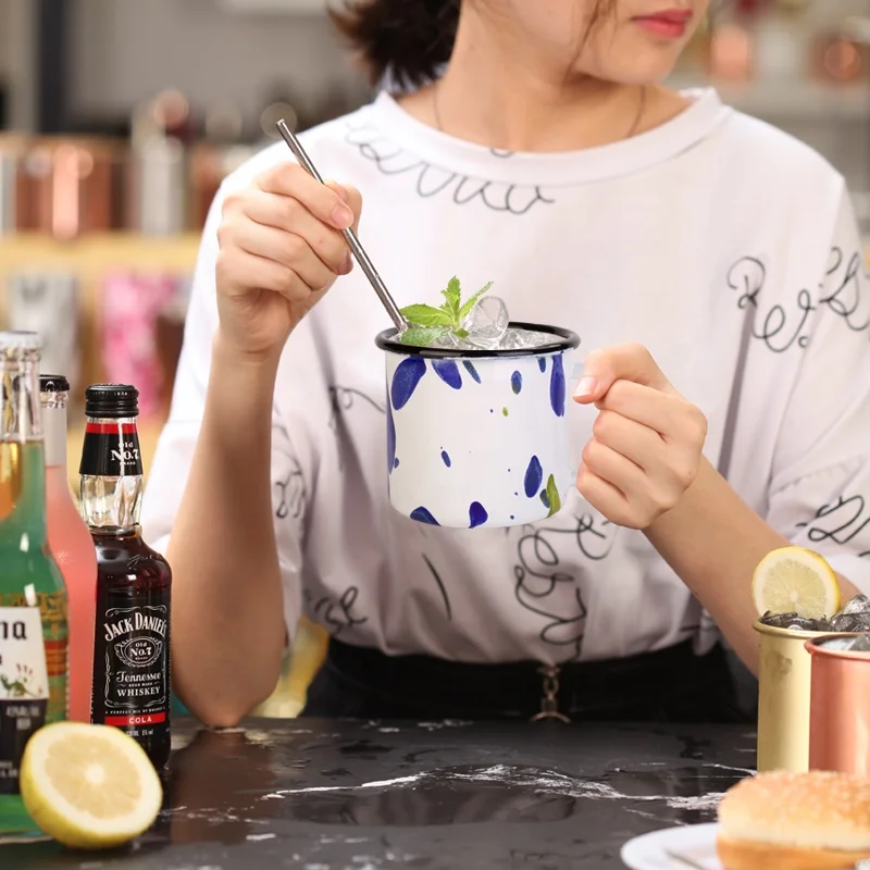 Кемпинг пользовательские красочные пустые сублимации чай эмаль кружка для