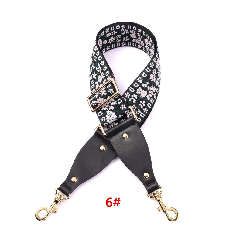 ribbon 6 Gold hook Новая леопардовая лента Холщовая Сумка ремень с 120 см регулируемого размера с цветком шаблон плечо широкий ремень кожаная сумка, аксессуары дикий стиль - Цвет: ribbon 6 Gold hook