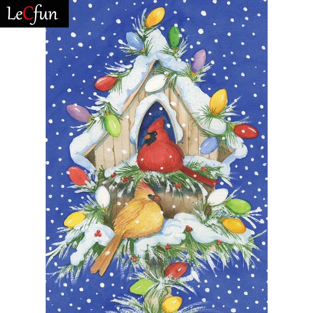 

Набор для алмазной вышивки LeCfun, алмазная картина с квадратными бусинами, 5D полное сверление, подарок для домашнего декора, рождественские к...