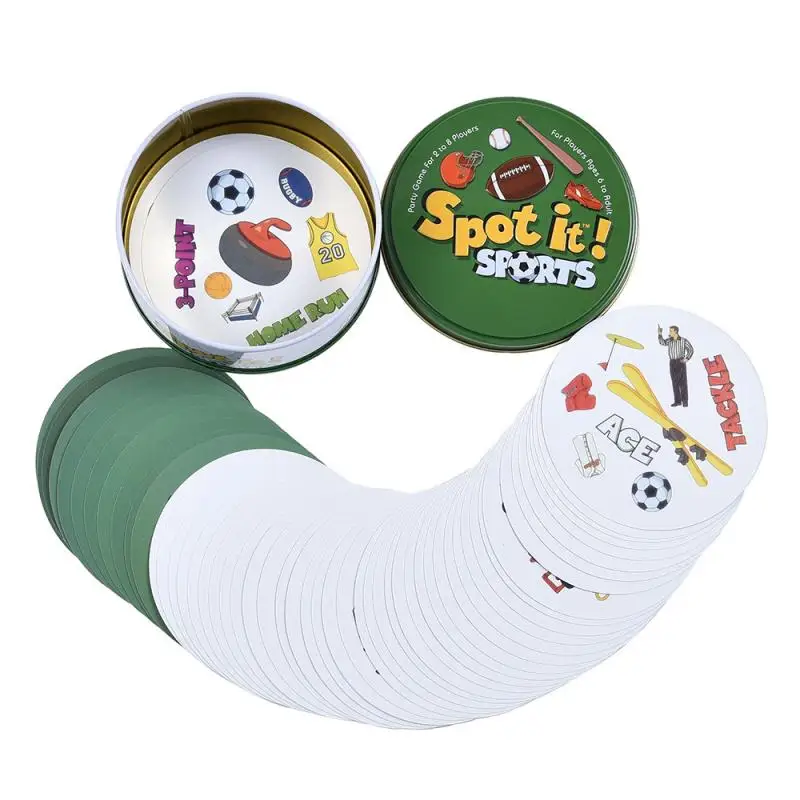 

19 Styles Spot it Dobble Juego Card Board Game Harry Potter Frozen Animals Sports Holiday Go Camping Halloween Tin Box Kids Toys