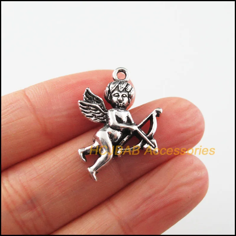 12New амулеты ангелы Lovely Тибетский серебристый цвет 21x28mm | Украшения и аксессуары
