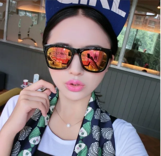 2019 модные квадратные солнцезащитные очки красочные зеркальные линзы женские