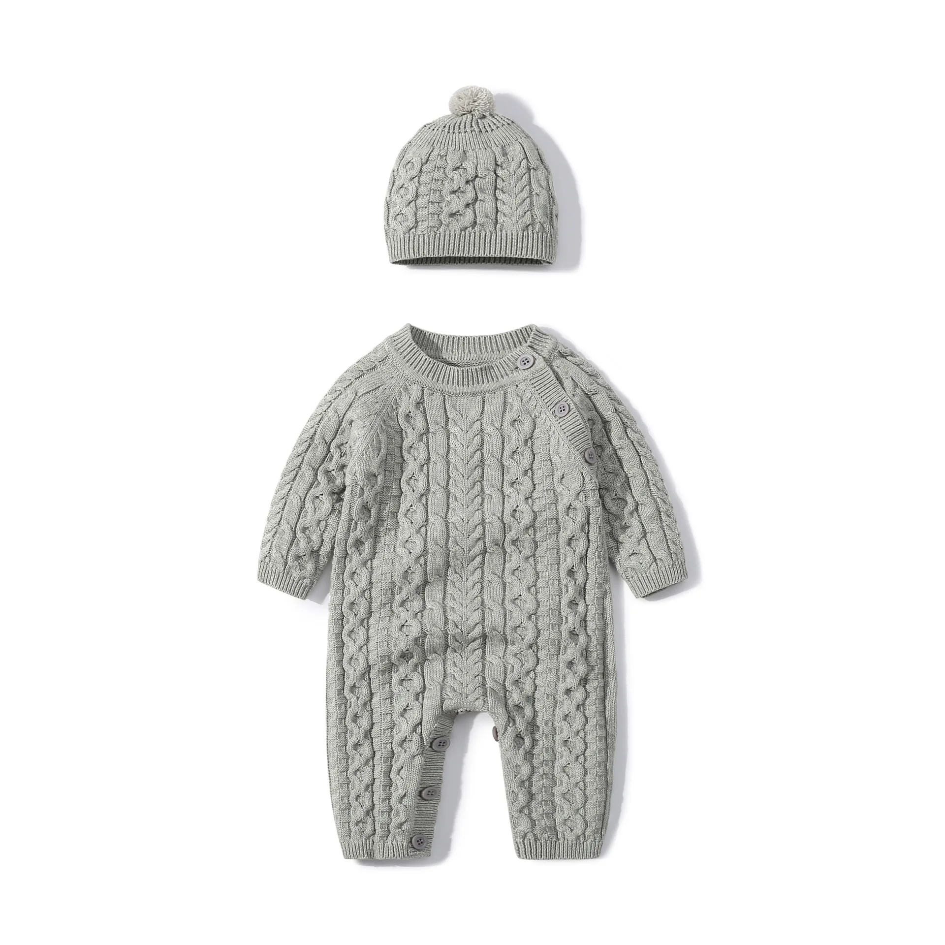 

Rompers Full Sleeve Covered Button Ankle Length O-neck Collar Cotton New Fashion Casual Spring Autumn Children Unisex