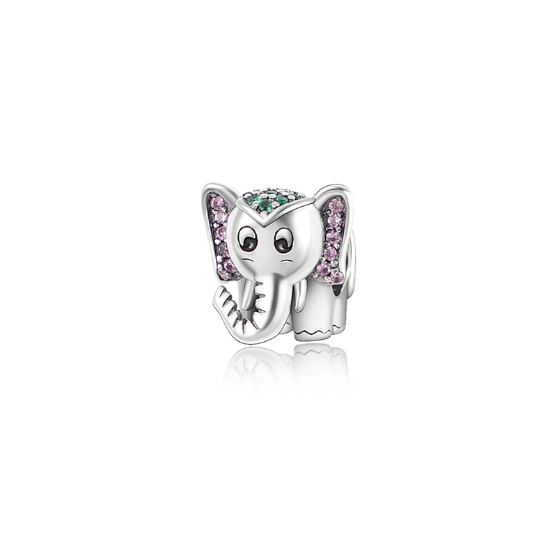 

100% Real 925 Sterling Silver Lucky Little Elephant Fit Original Pandora Bracelet&BangleMaking Fashion DIY Jewelry For Women