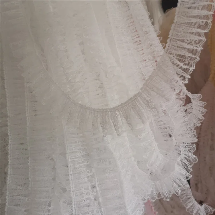 1 ярд плиссированная кружевная лента из гипюра белого черного цветов 5 см|Кружево|