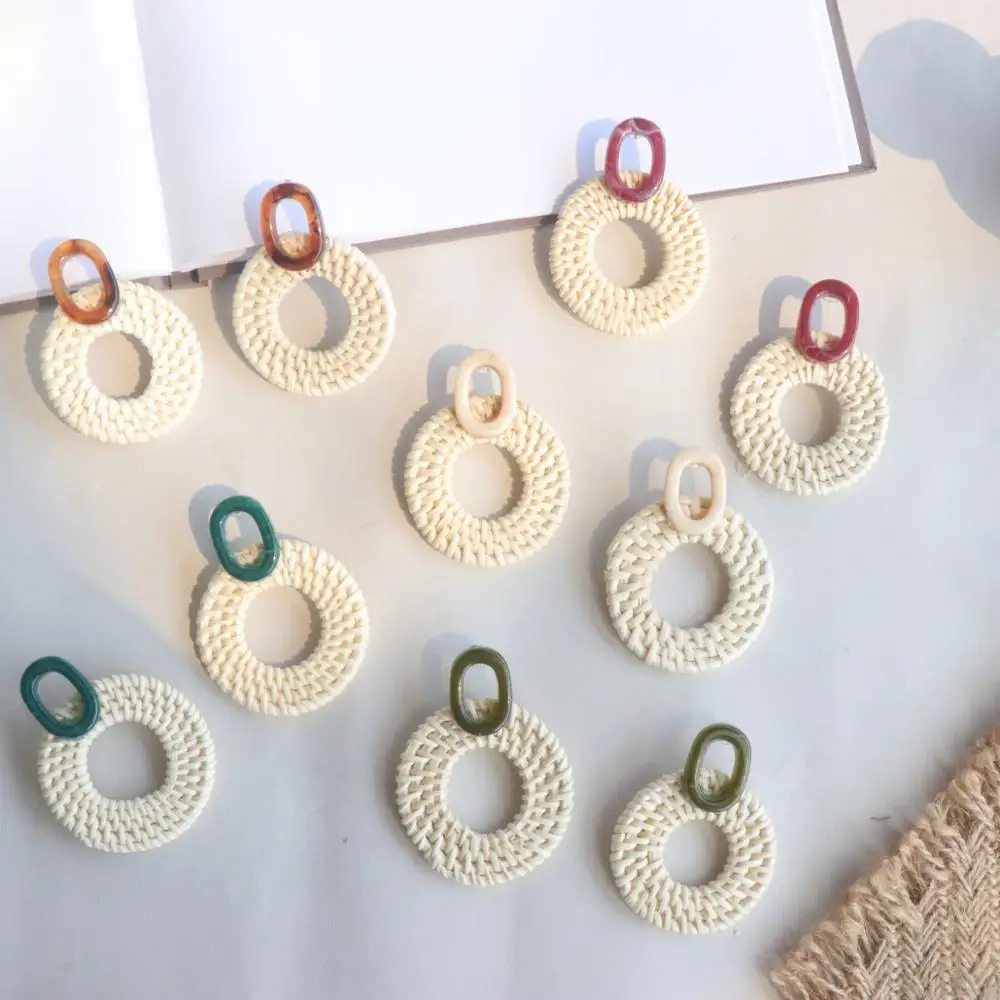 JUHU Boho пляжное бамбуковое соломенное плетение Ротанговые вязанные лозы полые