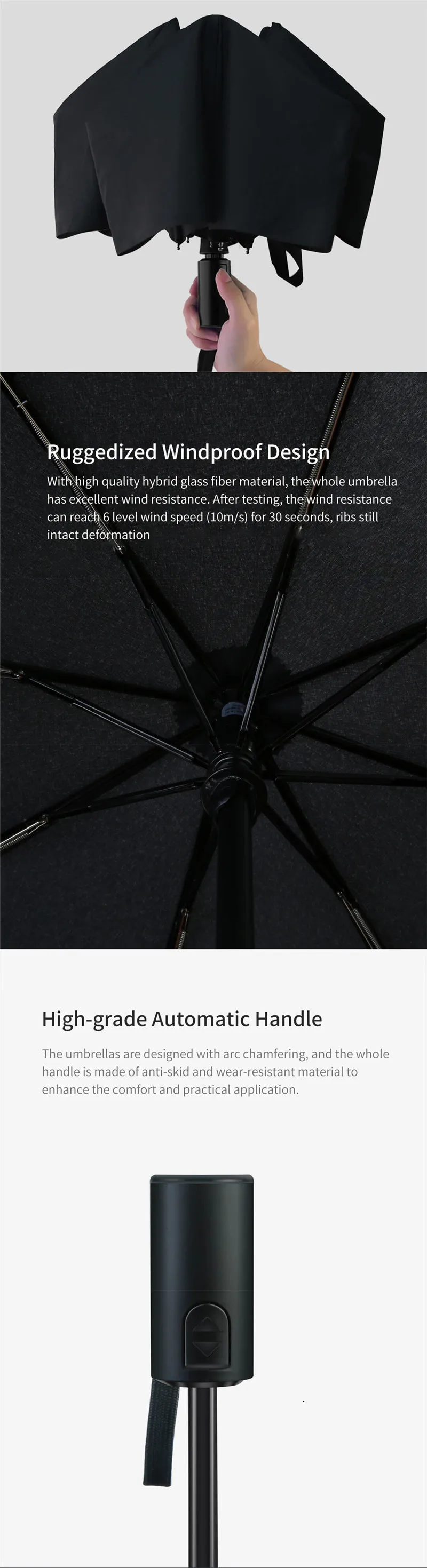 Xiaomi Mijia Pinluo Automatic Umbrella women Folding clear umbrella Windproof Rain large automatic umbrella For Men 8K Parasol