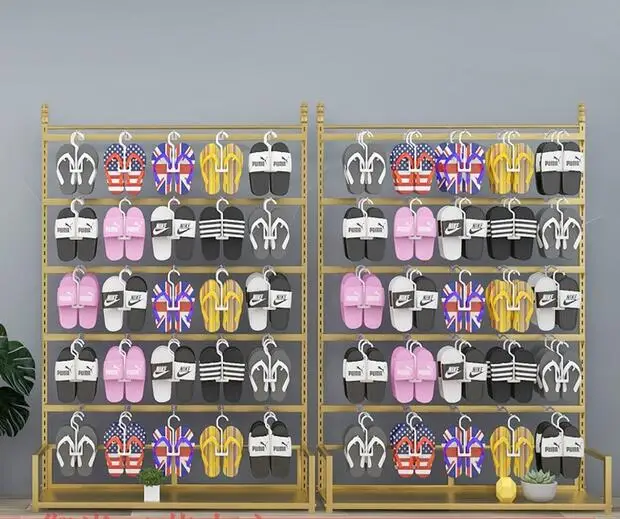 

Adjustable slipper display rack shop sandal hanging rack supermarket shoe store shelf wall nano gold sock rack multi-layer