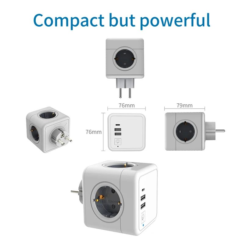 Sopend Power Cube Strip штепсельная вилка европейского стандарта с usb-переключателем Tpye-C