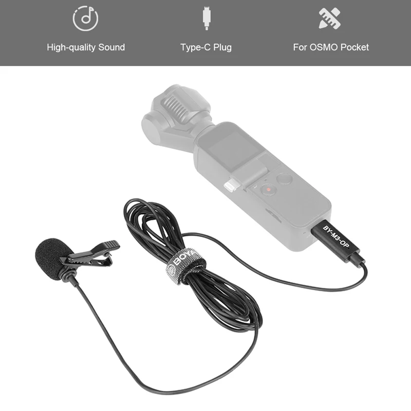 Всенаправленный цифровой петличный микрофон BOYA для DJI OSMO POCKET USB Type-C | Электроника