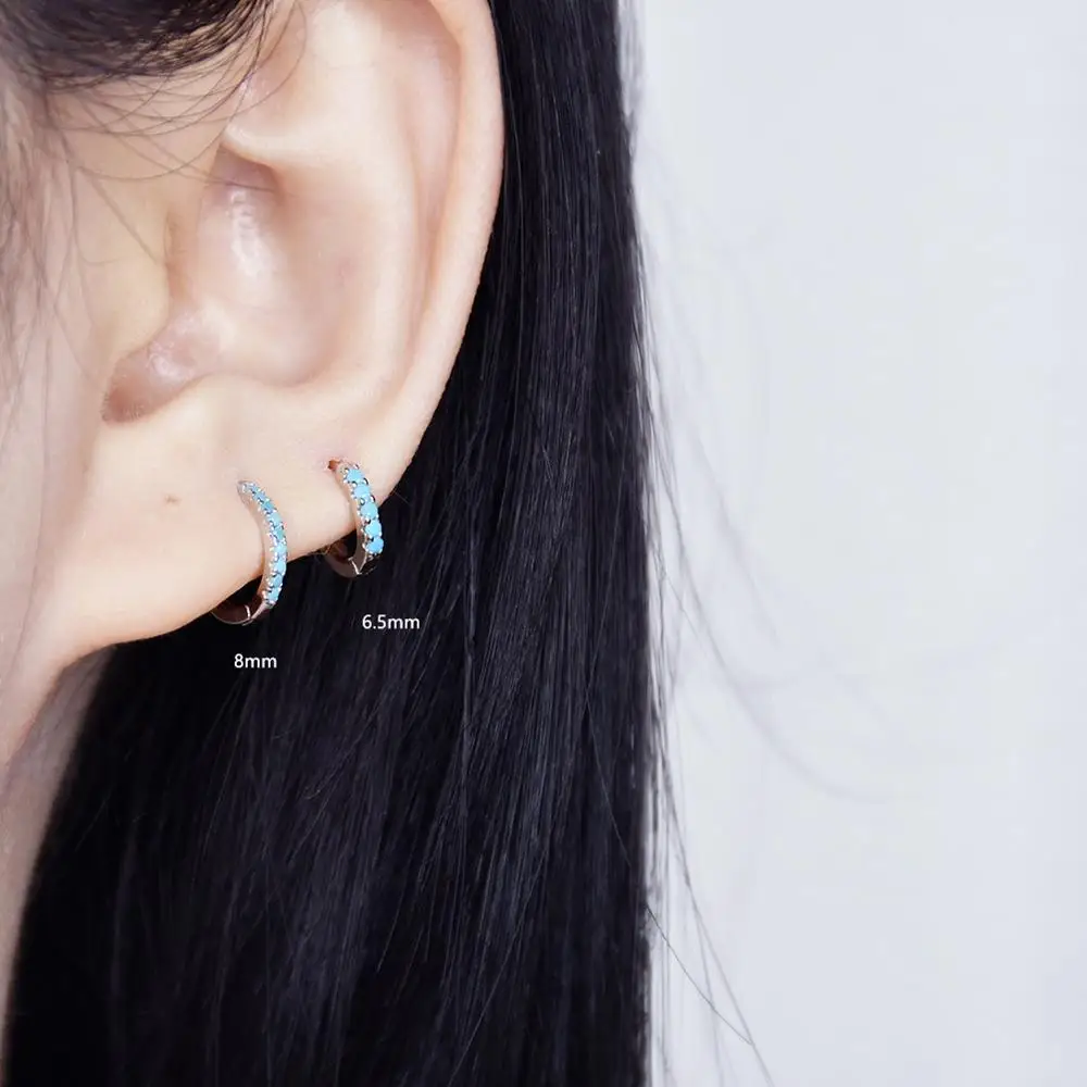 Женские круглые серьги пусеты из стерлингового серебра 925 пробы с