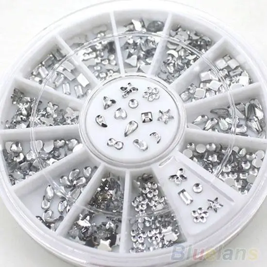 

Chic Star Flower Heart Rhinestone Manicure Nail Art Decal Tips Glitters Stickers