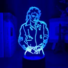MJ Майкл Джексон знак 3D иллюзия светильник s настольная лампа 7 цветов Изменение акриловый USB светодиодный Декор для детской комнаты светильник